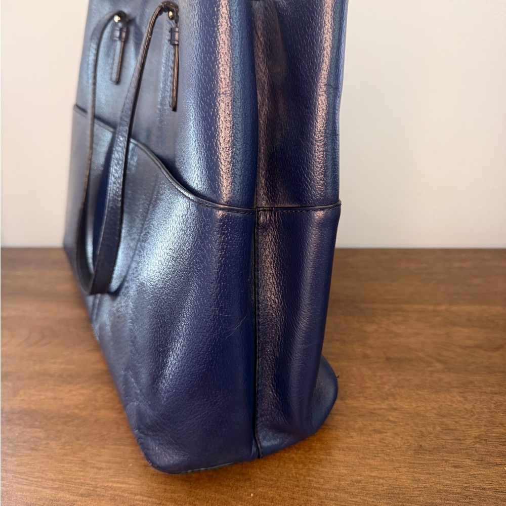 Kate Spade Navy Blue Leather Tote Bag – Grand Street Gabriel - Picture 11 of 12